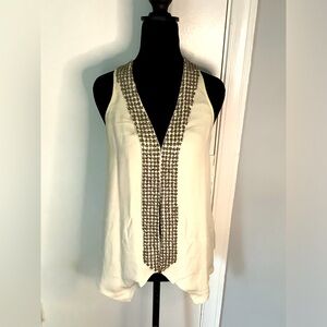 Beaded White Blouse